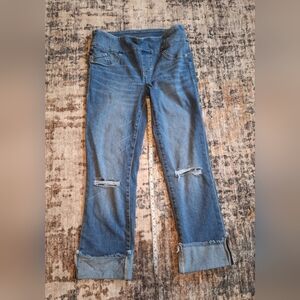 Rock & Republic Distressed Pull On Cropped Jeans. Sz 12